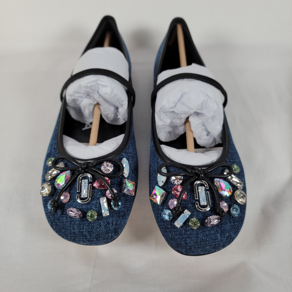 Marc Jacobs The Sabrina Ballerina Embellished Slippers Indigo